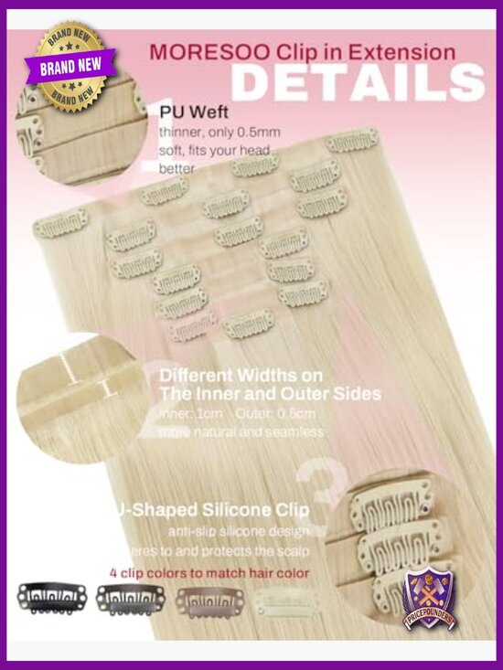 Clip in Hair Extensions Straight Real Human Hair 14 inch 120g 7pcs Silky Remy